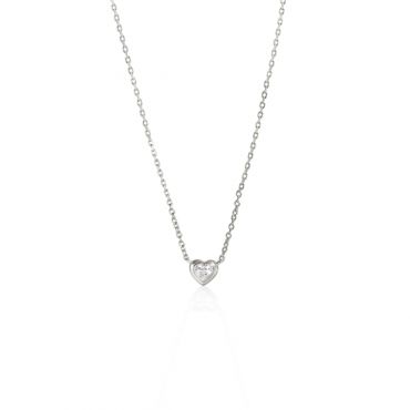 Seek + Find My Love Silver Heart Necklace