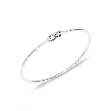 Coach Silver Interlocked Pave C Bangle - Silver