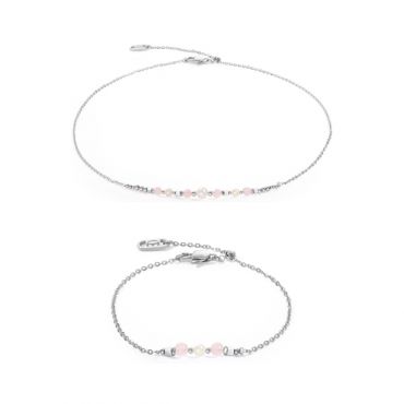 Coeur De Lion Silver Pale Pink Pearl Bead Gift Set - Silver