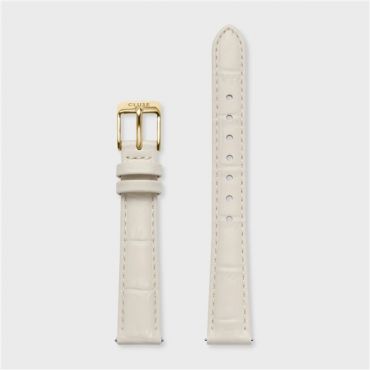 CLUSE Gold 14 mm Marshmallow Croc Leather Strap - Gold