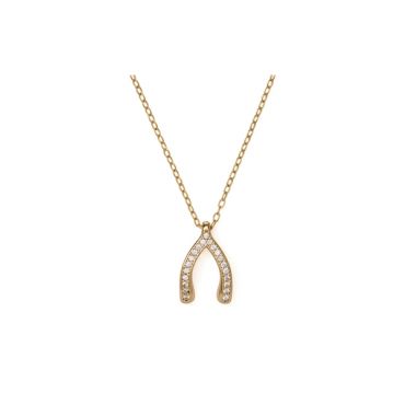 Kate Spade New York Gold Gift Dream Big Wishbone CZ Necklace - 41cm