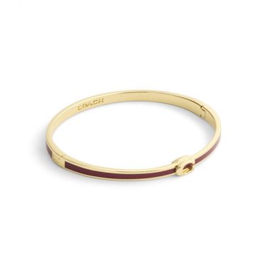 Coach Gold Red C Logo Boxed Bangle - Gold