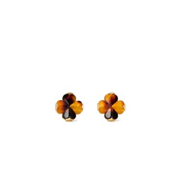 Kate Spade New York Gold Spade Flower Tortoise Shell Studs - Gold