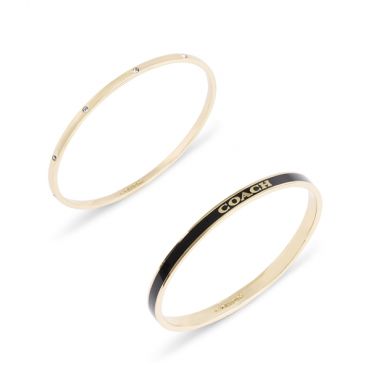 Coach Gold Black Bangle Duo Set - Gold