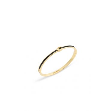 Coach Gold Boxed Black C Logo Bangle - Gold