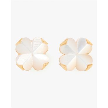 Kate Spade New York Gold Spade Flower Mother of Pearl Studs - Gold