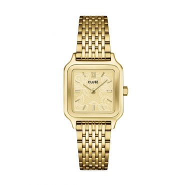 CLUSE Gold Gracieuse Petite Lace Square Watch - Gold