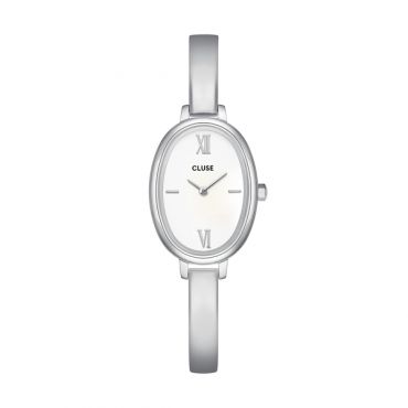 CLUSE Silver L'Ovale White Watch - Silver
