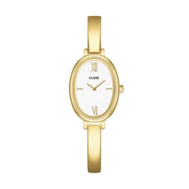 CLUSE Gold L'Ovale White Watch - Gold