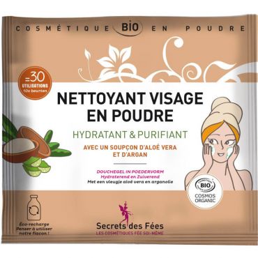 Nettoyant visage en poudre bio Secrets des Fées