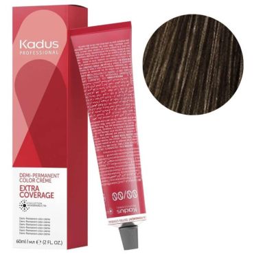Coloration semi-permanente extra coverage 4/07 châtain naturel marron Kadus 60ML