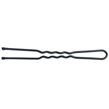 Boite 500g épingles ondulées perlées noires 7cm