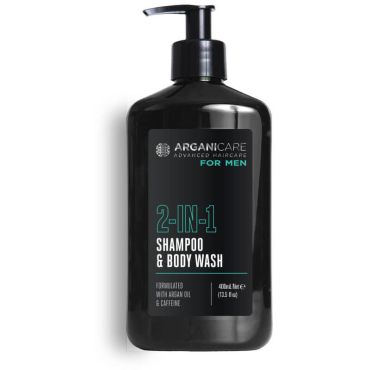Shampoing et gel douche 2-en-1 Homme énergisant Arganicare 400 ml