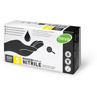 Boite de 100 gants noirs nitrile taille S
