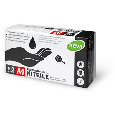 Boite de 100 gants noirs nitrile taille M