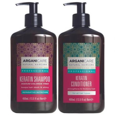 Duo Shampooing + Conditionner Kératine Arganicare 400 ml