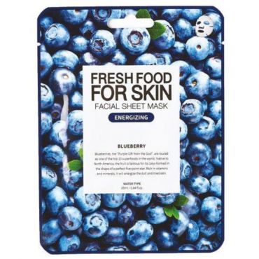 Masque en tissu à la myrtille énergisant Fresh food Farm Skin