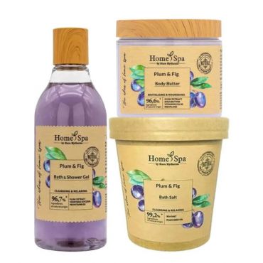 Coffret 3 pièces bain et douche prune & figue Bodymania