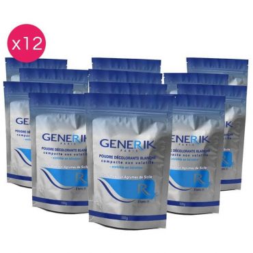 Pack de 12 poudres de décoloration à la kératine GENERIK 500G