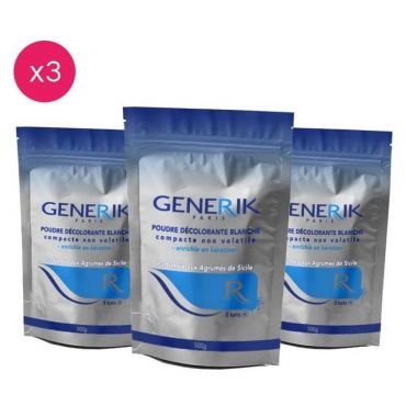 Pack de 3 poudres de décoloration à la kératine GENERIK 500G