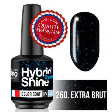 Mini vernis semi permanent Hybrid Shine Mollon Pro 260 extra brut 8ML