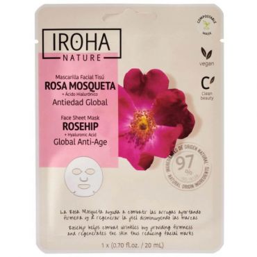 Masque visage tissu anti-âge Rose Musquée Iroha