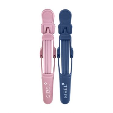 Pinces croco 2x9cm + 2x11cm rose et bleu x4pcs