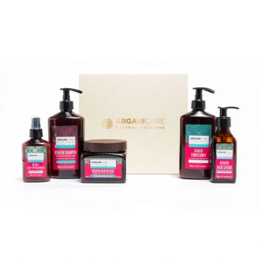 Coffret réparateur et fortifiant Keratine Arganicare 5 soins