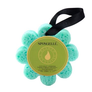 Éponge infusée Wild Flower verte noix de coco verveine (14+ utilisations) Spongellé 85g