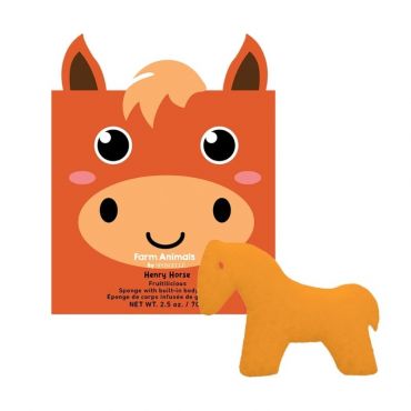 Éponge infusée enfants animaux de la ferme cheval henry (12+ utilisations) Spongellé 70g