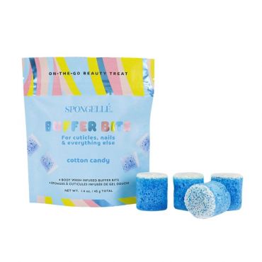 4 mini éponges infusées cuticules & ongles Buffer Bits barbe à papa (x4) Spongellé 45g