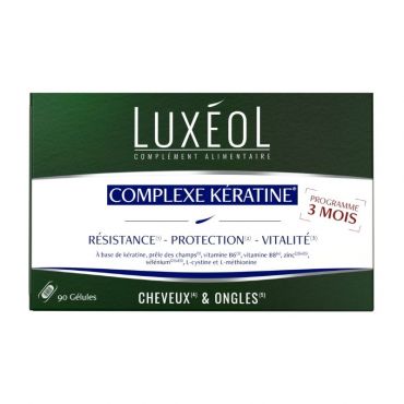 Compléments alimentaires complexe kératine Luxéol 90 gélules