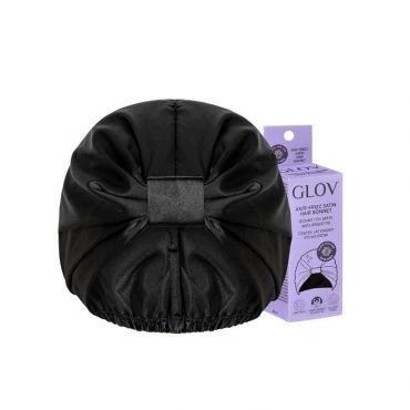 Bonnet de nuit en satin anti-frisottis noir Glov