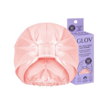 Bonnet de nuit en satin anti-frisottis rose Glov