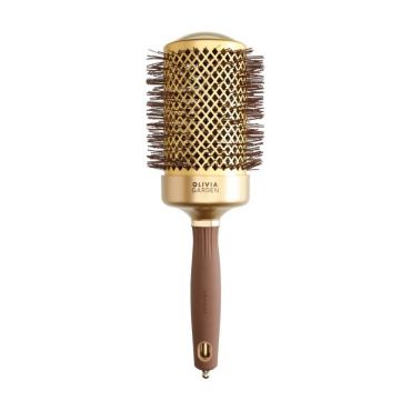 Brosse brushing Expert Blowout Shine ondulé doré & marron 65mm Olivia Garden