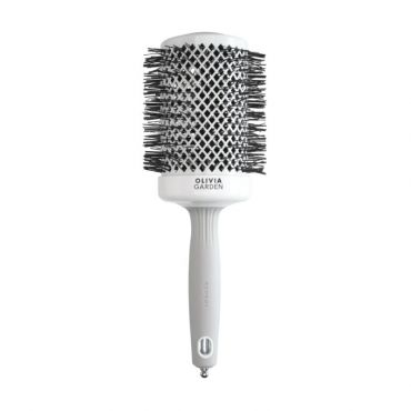 Brosse brushing Expert Blowout Shine nylon blanc & gris 65mm Olivia Garden