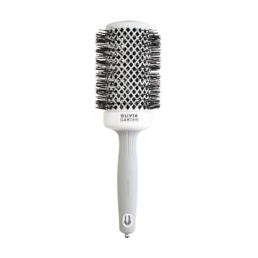 Brosse brushing Expert Blowout Shine nylon blanc & gris 55mm Olivia Garden