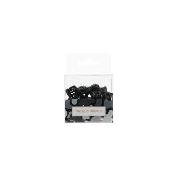Boite de 10 pinces à Cheveux noir Stella Green