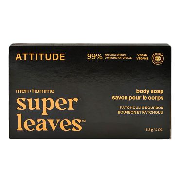 Attitude Super Leaves Body Soap for Men - Patchouli & Bourbon