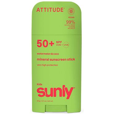 Attitude Sunly Mineral Sunscreen Stick Face & Body - Kids - SPF50 -...