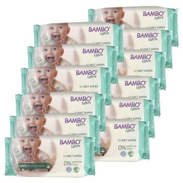 Bambo Nature 100% Biodegradable Wipes Economy Pack (600 wipes)