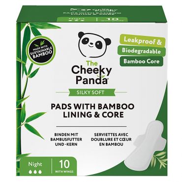 The Cheeky Panda Night Period Pads with Bamboo Lining & Core (10 pack)