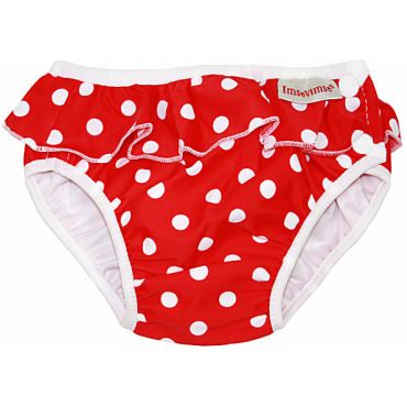 ImseVimse Swim Pants - Red Dots with a frill (XL 11 - 14 kg)
