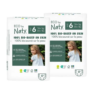 ECO by Naty Nappies: Size 6 (2 packs of 17)