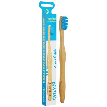 Nordics Bamboo Toothbrush Blue Bristles