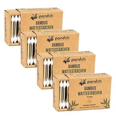Pandoo Bamboo Cotton Buds for Babies (4 x 55 pack)