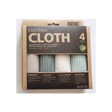 Smart Microfibre Cloths - 4 Pack (Shady Green Grey)