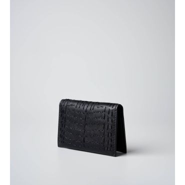 Kantha - Business Card Holder - In Black Leather B53 - BYREDO