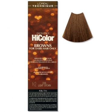 L'Oreal HiColor Permanent Hair Colour For Dark Hair Only - Cool Light Brown, 1 Hair Colour, 9%/30 Volume Developer (8oz)