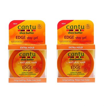 Cantu Shea Butter For Natural Hair Extra Hold Edge Stay Gel 2.25oz - Styling Gel 2.25oz - (2pks)